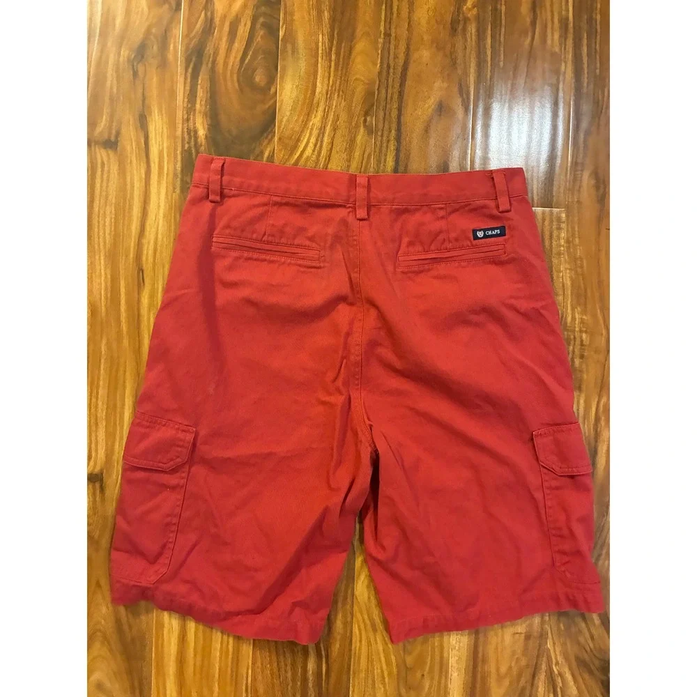 Chaps Mens Red Cargo Shorts Size 32 Cotton‎ Casual Outdoors Summer Bottoms
